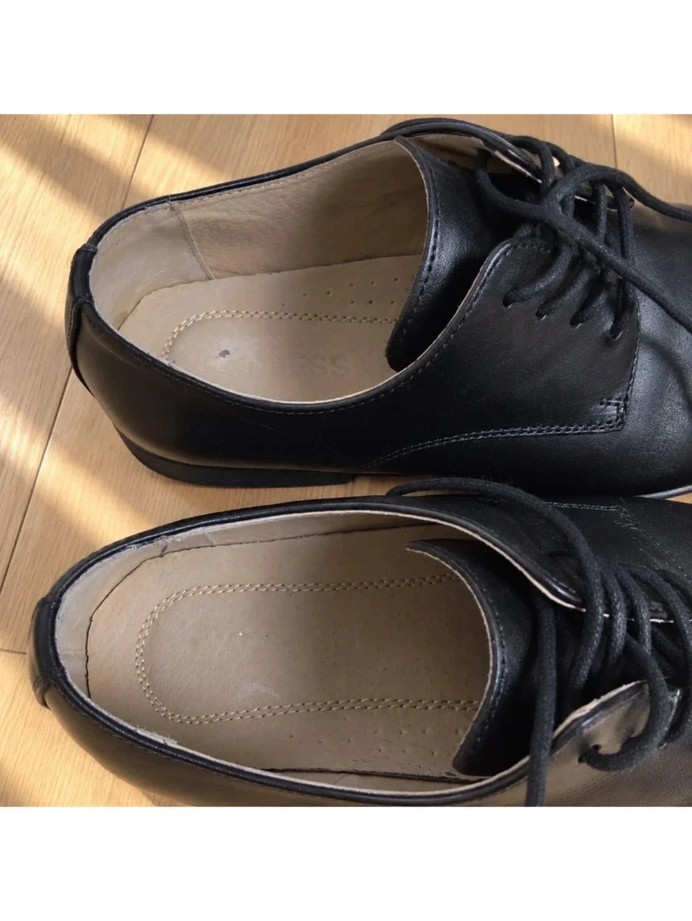 Express Men’s Size 8 Black Leather Cap Toe Oxford Dress Shoes Lace Up